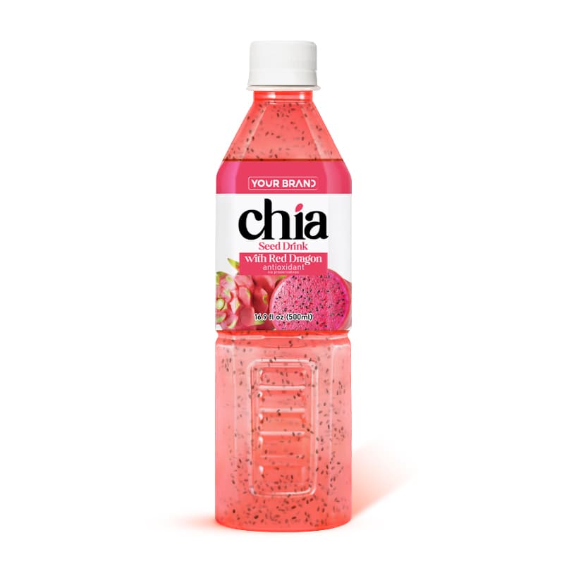 500ml Chia Seed Drink Red Dragon Fruit