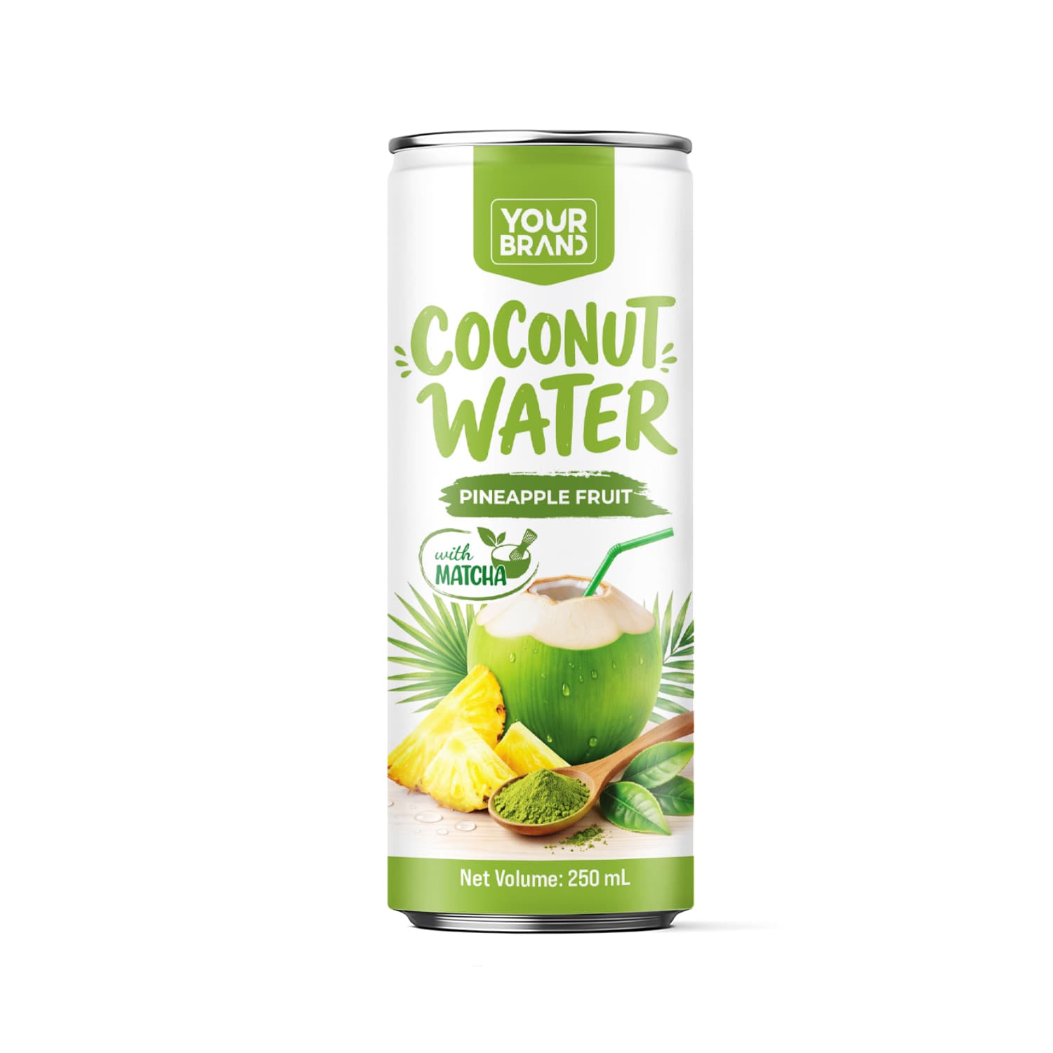 250ml Coconut Water Pineapple Fruit with Matcha