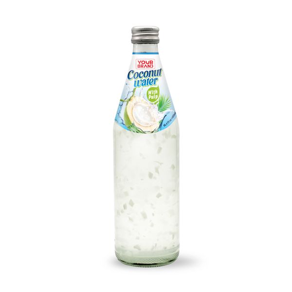 Eau de coco avec pulpe 485 mL (bouteille en verre)