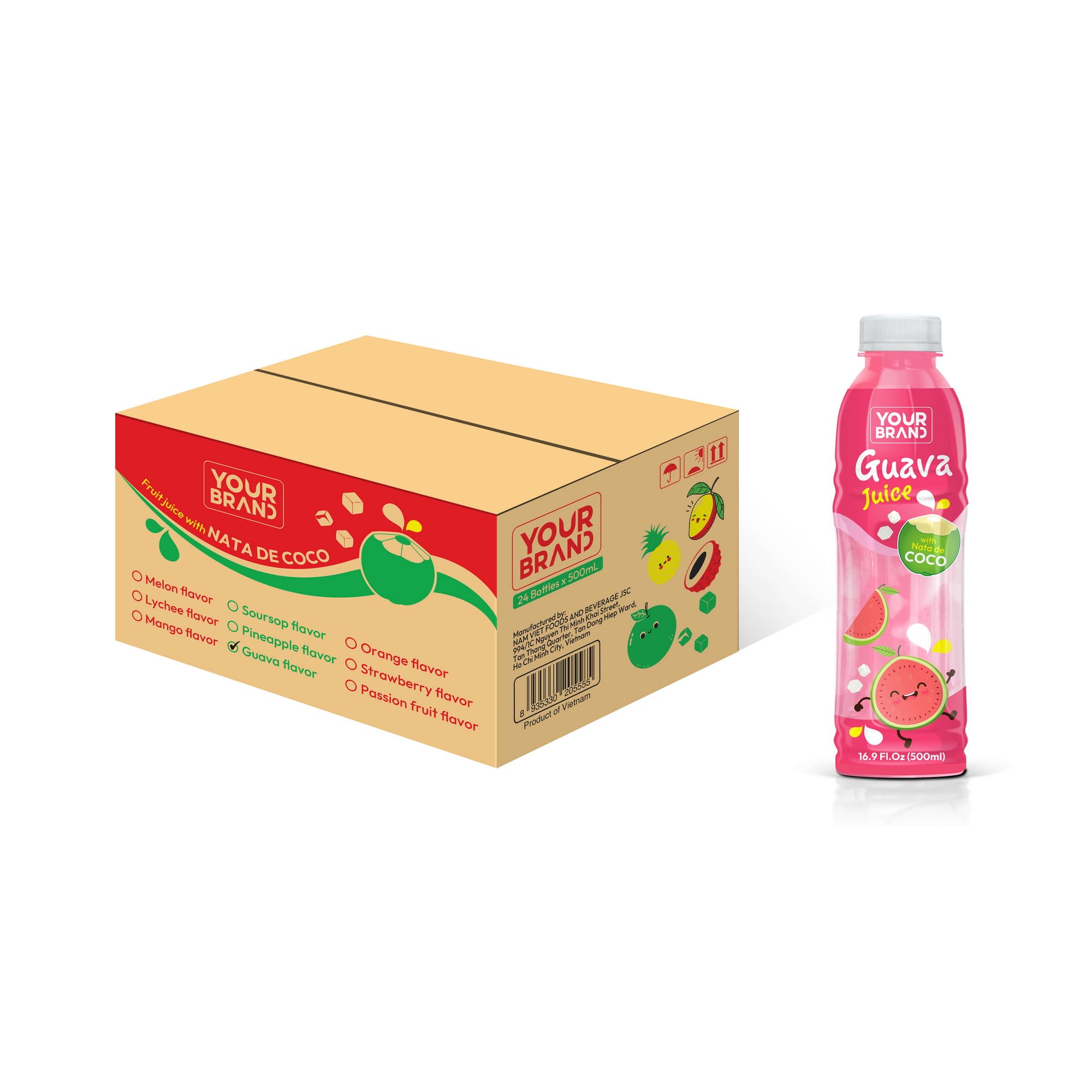 500ml Guava Juice with Nata de Coco