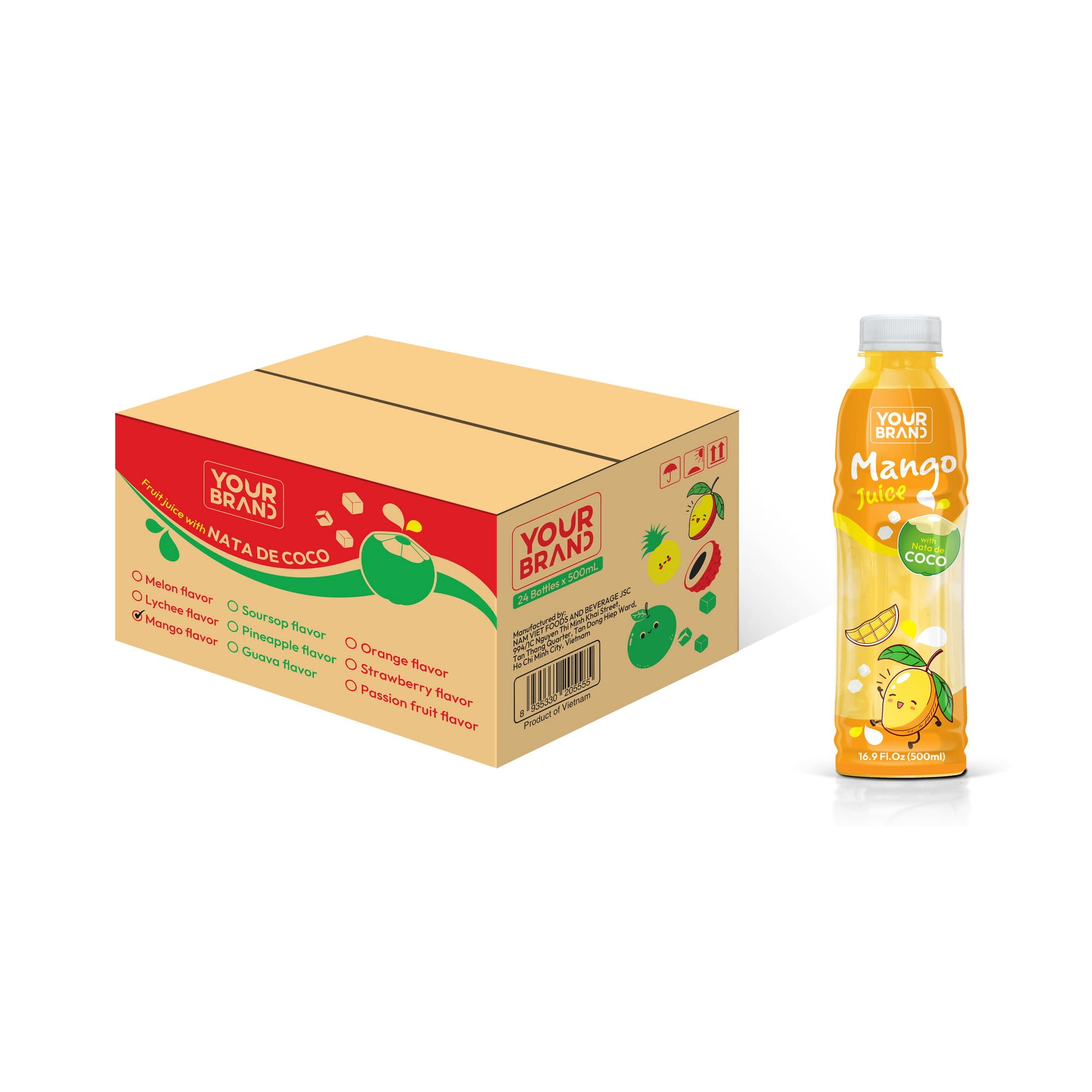 500ml Mango Juice with Nata de Coco