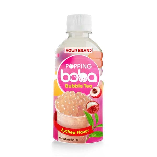 320ml Popping Boba Bubble Tea Lychee Flavor (PET Bottle)