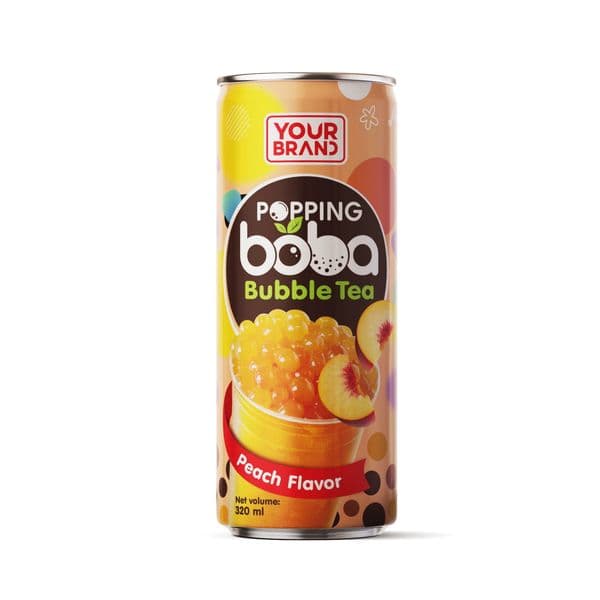 320ml Popping Boba Bubble Tea Peach Flavor