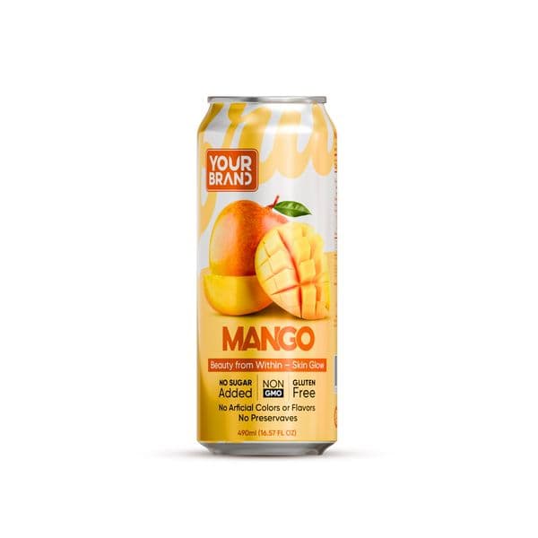 Mango juice drink 490ml Can (no Sugar added, Non GMP, Gluten free)