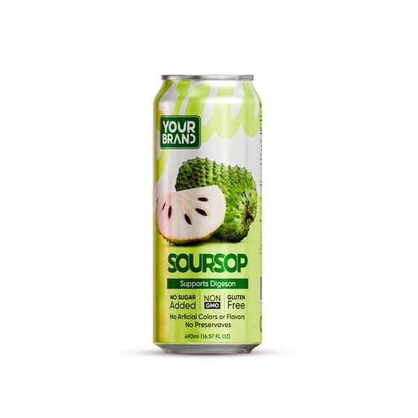 Soursop juice drink 490ml Can(no Sugar added, Non GMP, Gluten free)