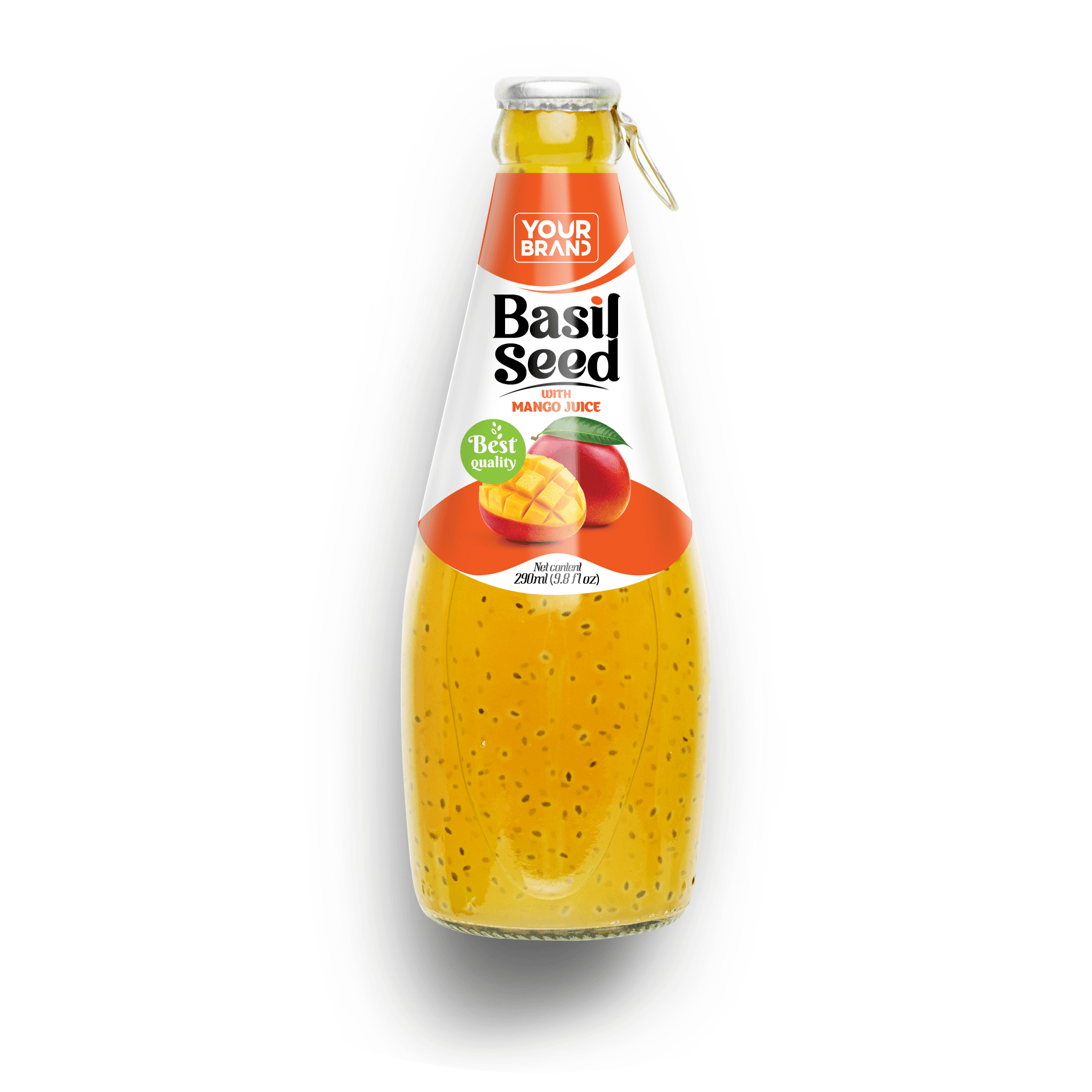 290ml Basil Seed Drink Mango (Swing-Top Glass Bottle)
