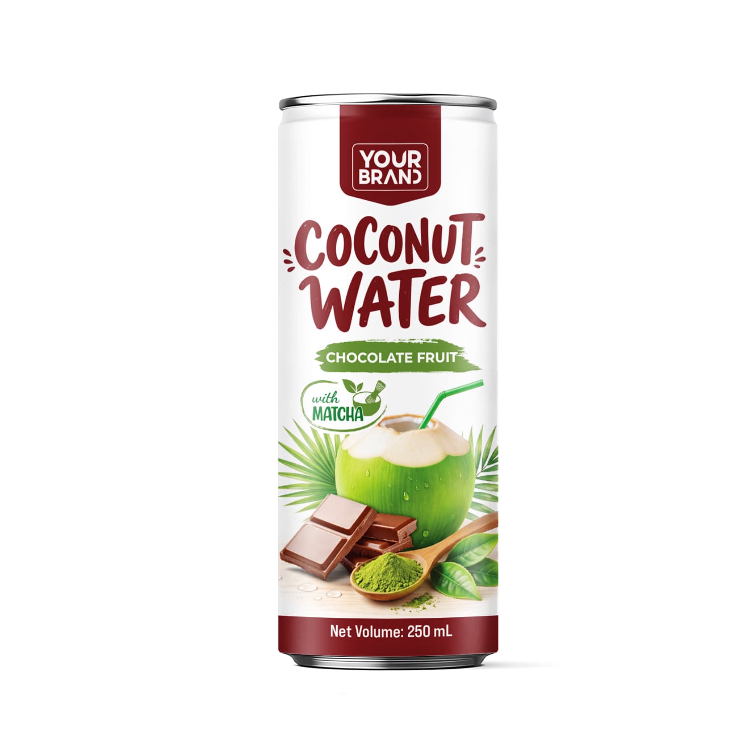 250ml Coconut Water Chocolate Fruit with Matcha