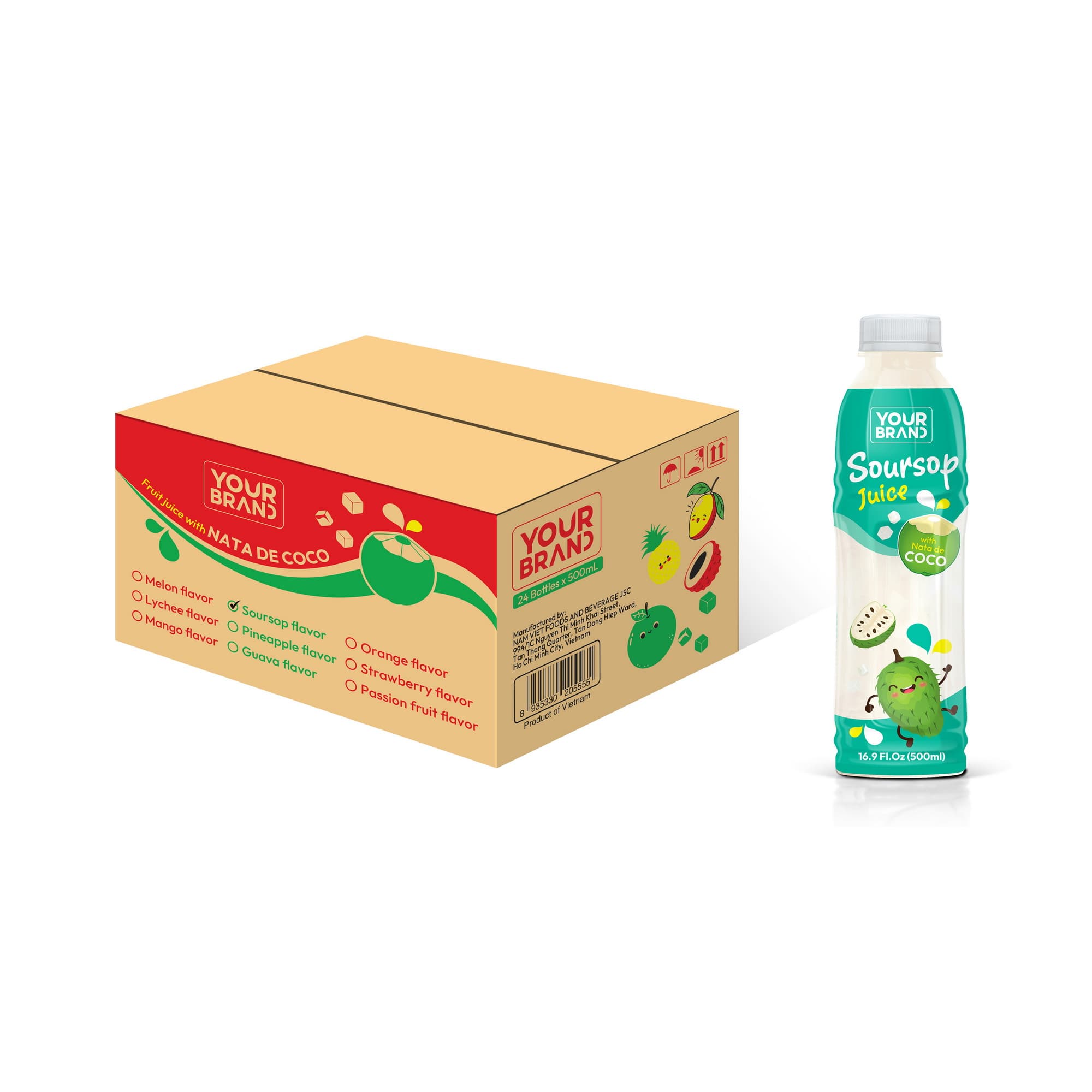 500ml Soursop Juice with Nata de Coco