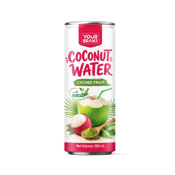 250ml Coconut Water Lychee Fruit with Matcha