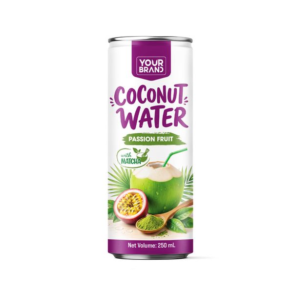 250ml Coconut Water Passion Fruit with Matcha