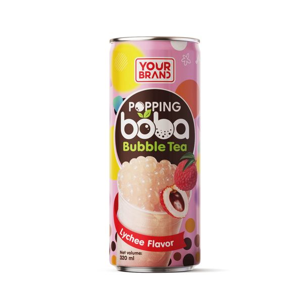 320ml Popping Boba Bubble Tea Lychee Flavor