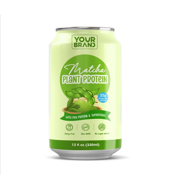 12 fl oz (330ml) matcha plant protein with Pea Protein & Superfoods