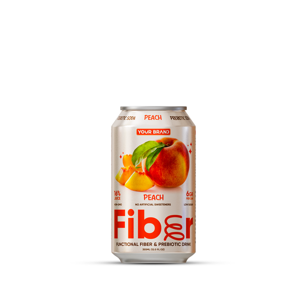 355ml Peach juice functional fiber & prebiotic drink