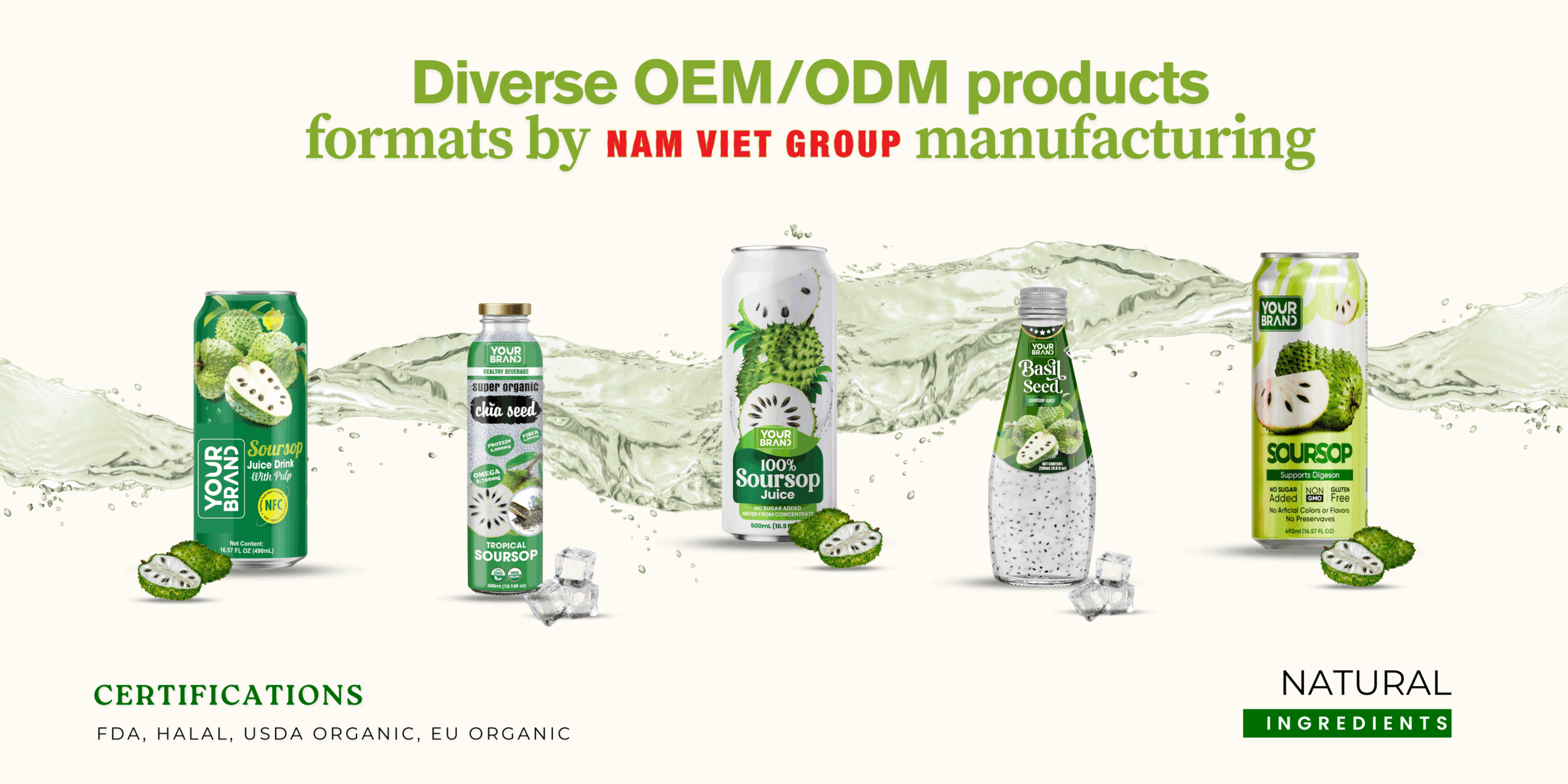 Diverse OEM/ODM product formats by Nam Viet Group manufacturing