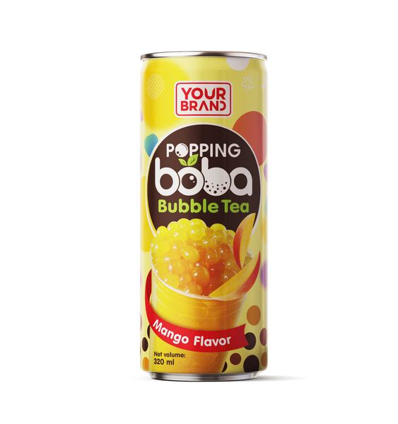 320ml Popping Boba Bubble Tea Mango flavor