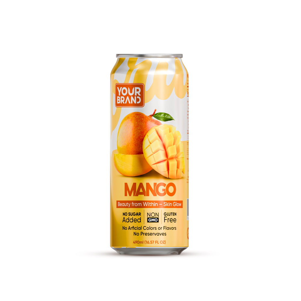 Mango juice drink 490ml Can (no Sugar added, Non GMP, Gluten free)