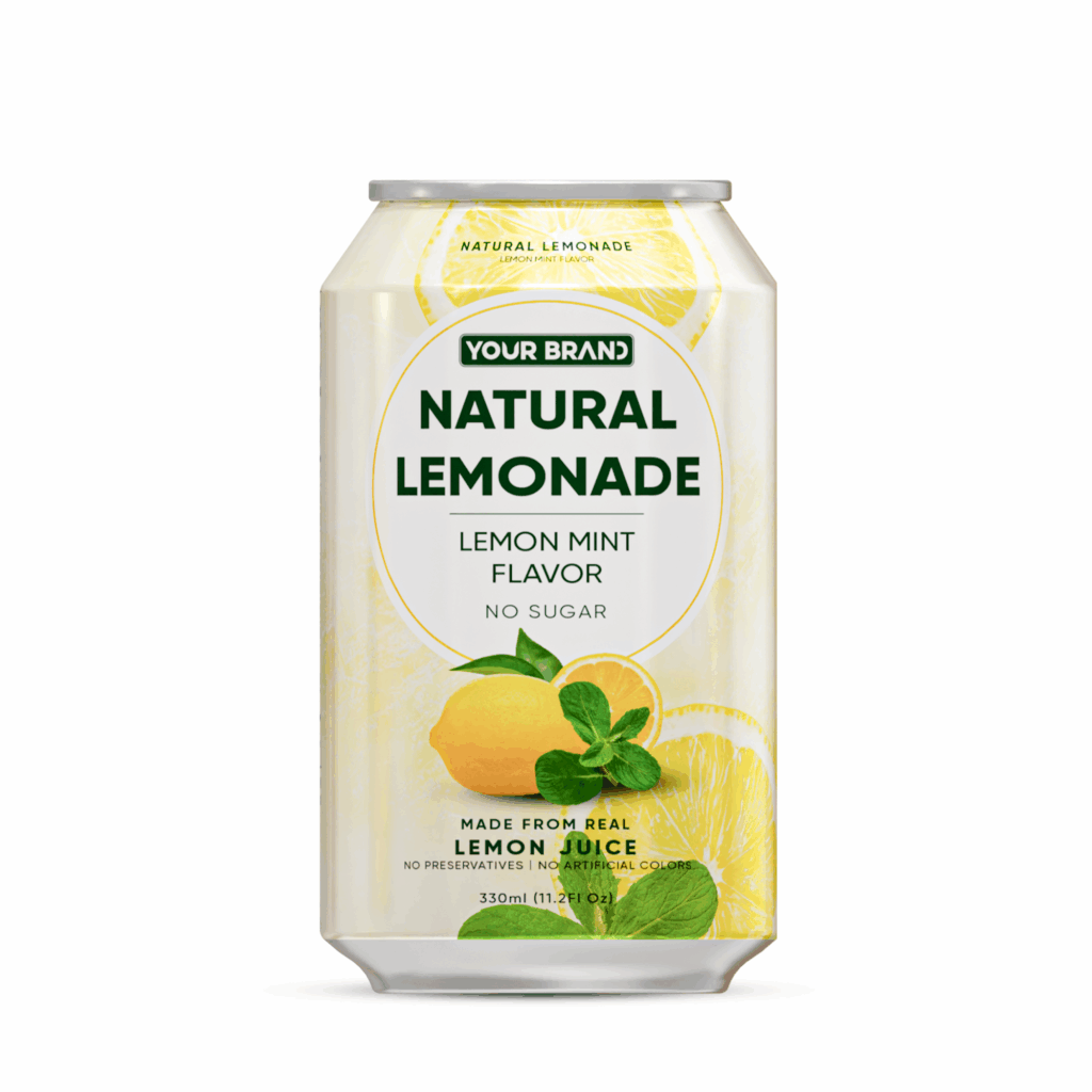 330ml YOUR BRAND Natural Lemonade Lemon Mint Flavor No Sugar
