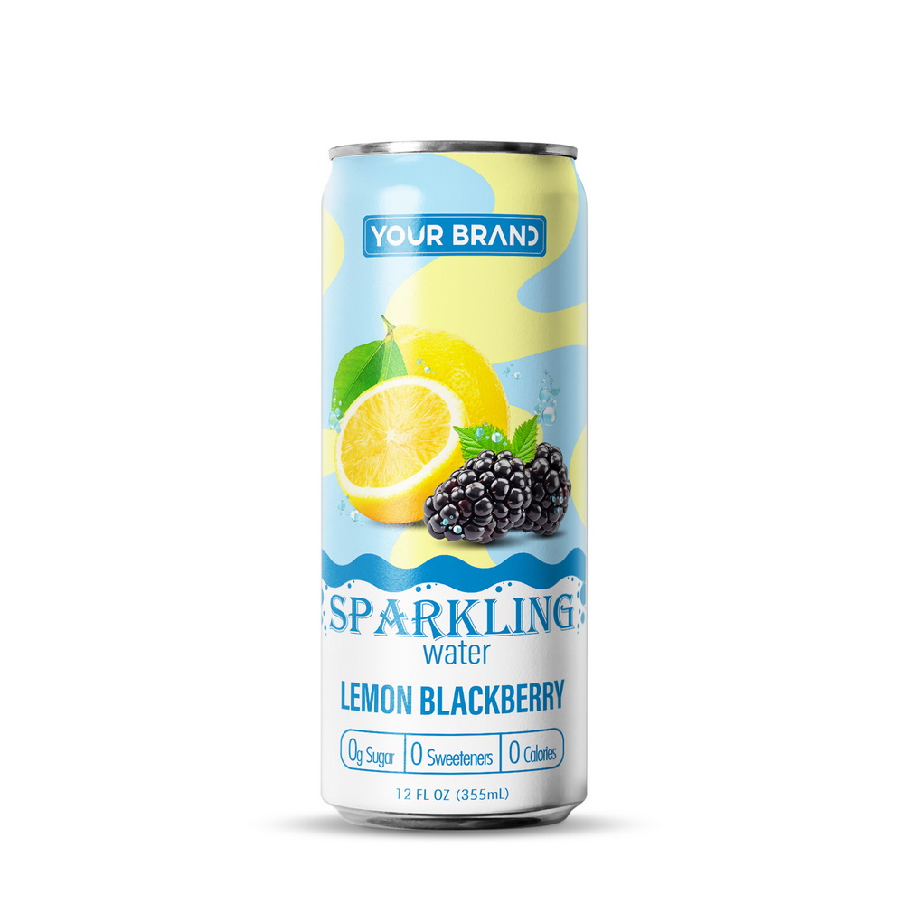 355ml YOUR BRAND Sparkling Water with Lemon & blackberry flavor