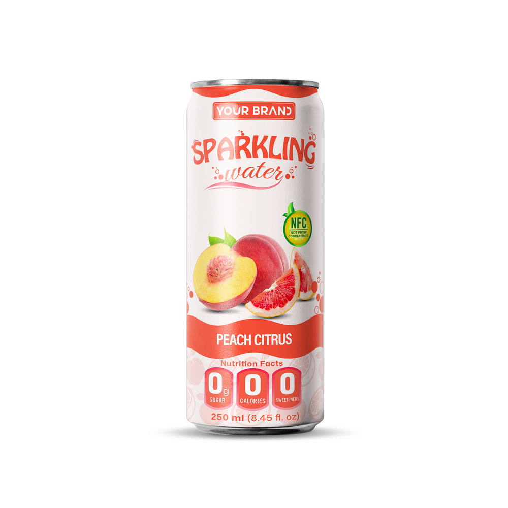 250ml YOUR BRAND Sparkling Water Peach Citrus Natural Flavor