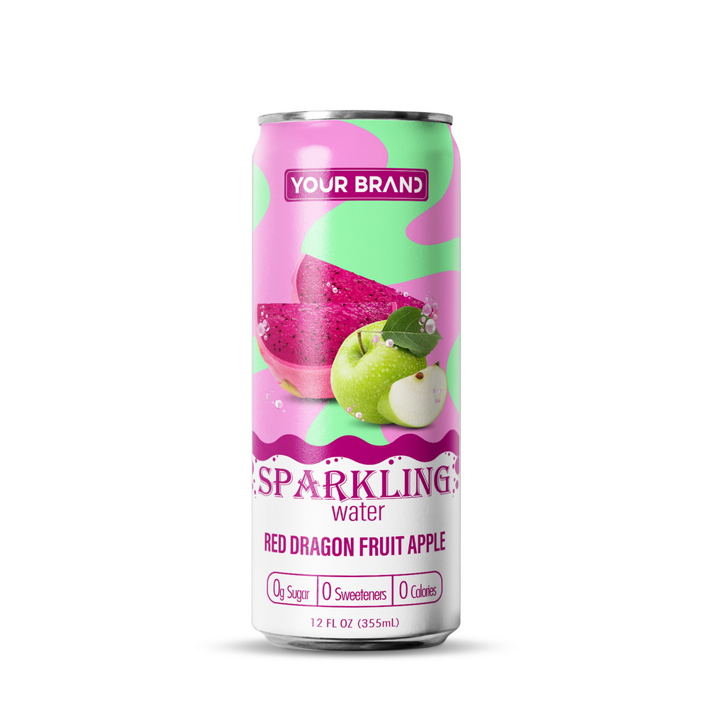 355ml YOUR BRAND Sparkling Water with Dragon Fruit Apple flavor