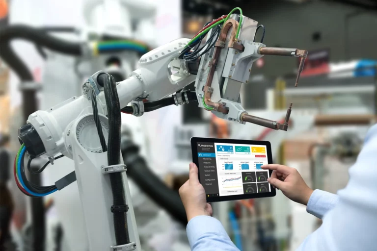 Robotic systems in F&B manufacturing use predictive maintenance to detect equipment faults before failure — reducing costly downtime