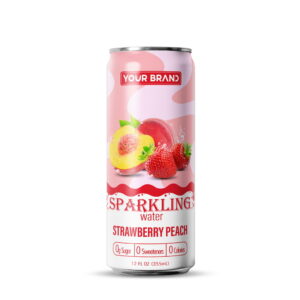 355ml YOUR BRAND Sparkling Water with Strawberry Peach flavor