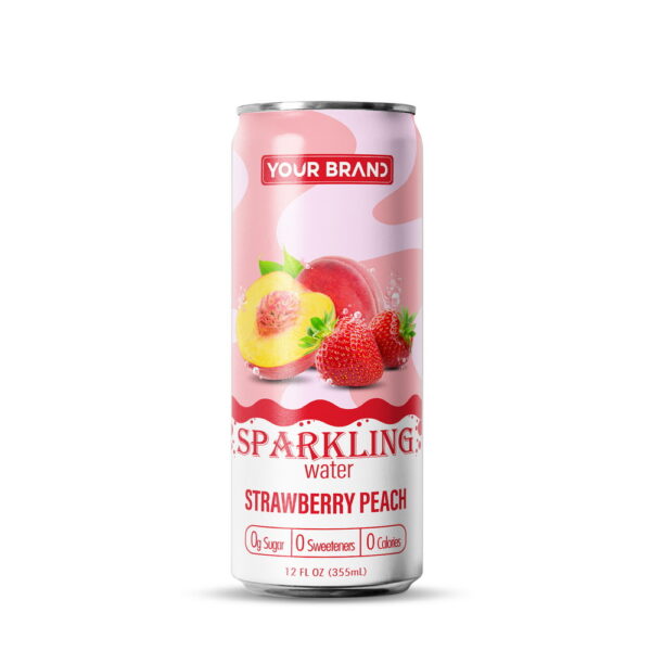 355ml YOUR BRAND Sparkling Water with Strawberry Peach flavor