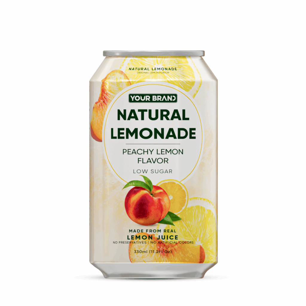 330ml YOUR BRAND Natural Lemonade Peach Lemon Flavor low suger