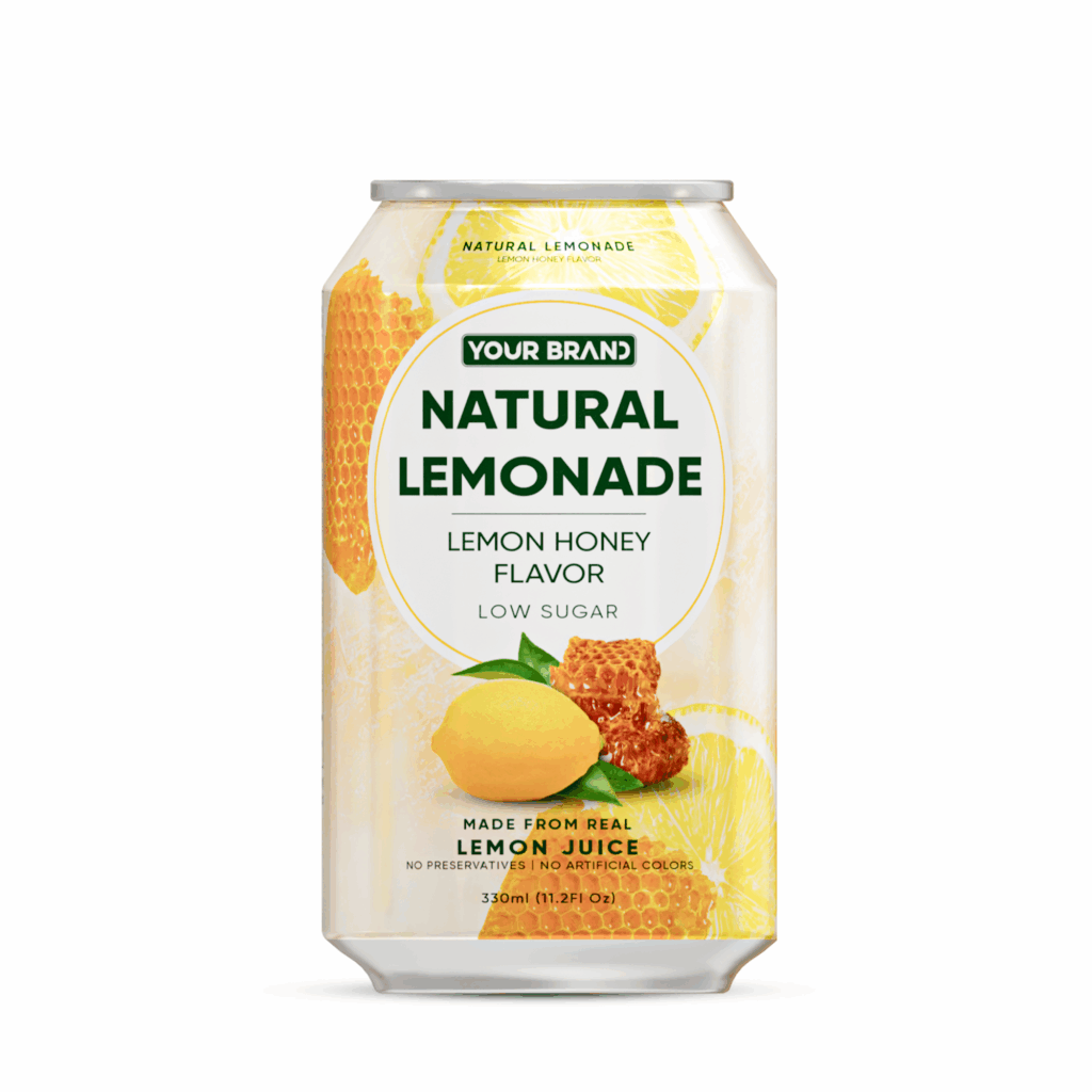 330ml YOUR BRAND Natural Lemonade Lemon Honey Flavor Low Sugar