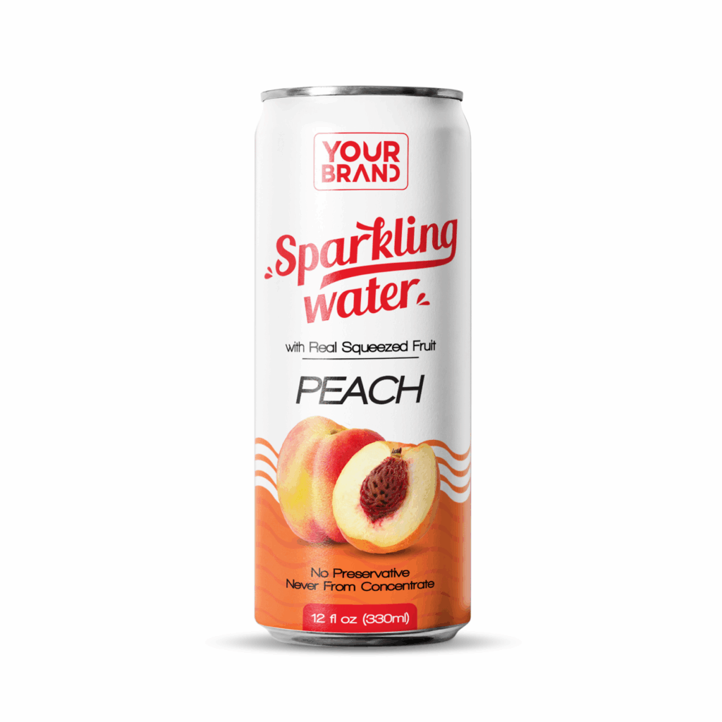 330ml YOUR BRAND Sparkling Water with Real Squeezed Peach
