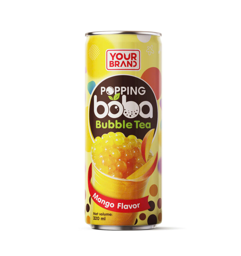 320ml YOUR BRAND Popping Boba Bubble Tea Mango flavor