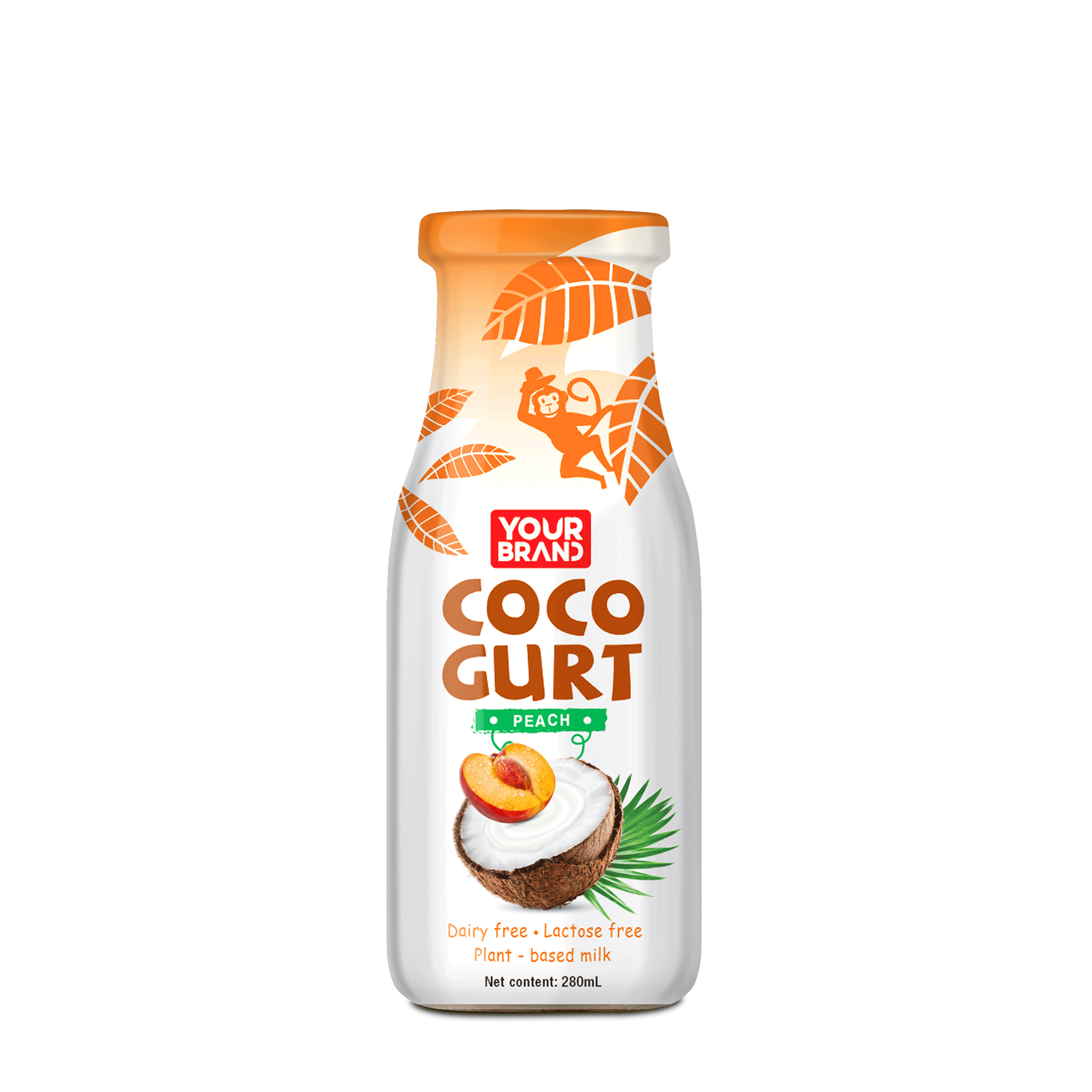 280ml Your Brand Cocogurt with Peach Flavor 280ml Your Brand Cocogurt with Peach Flavor