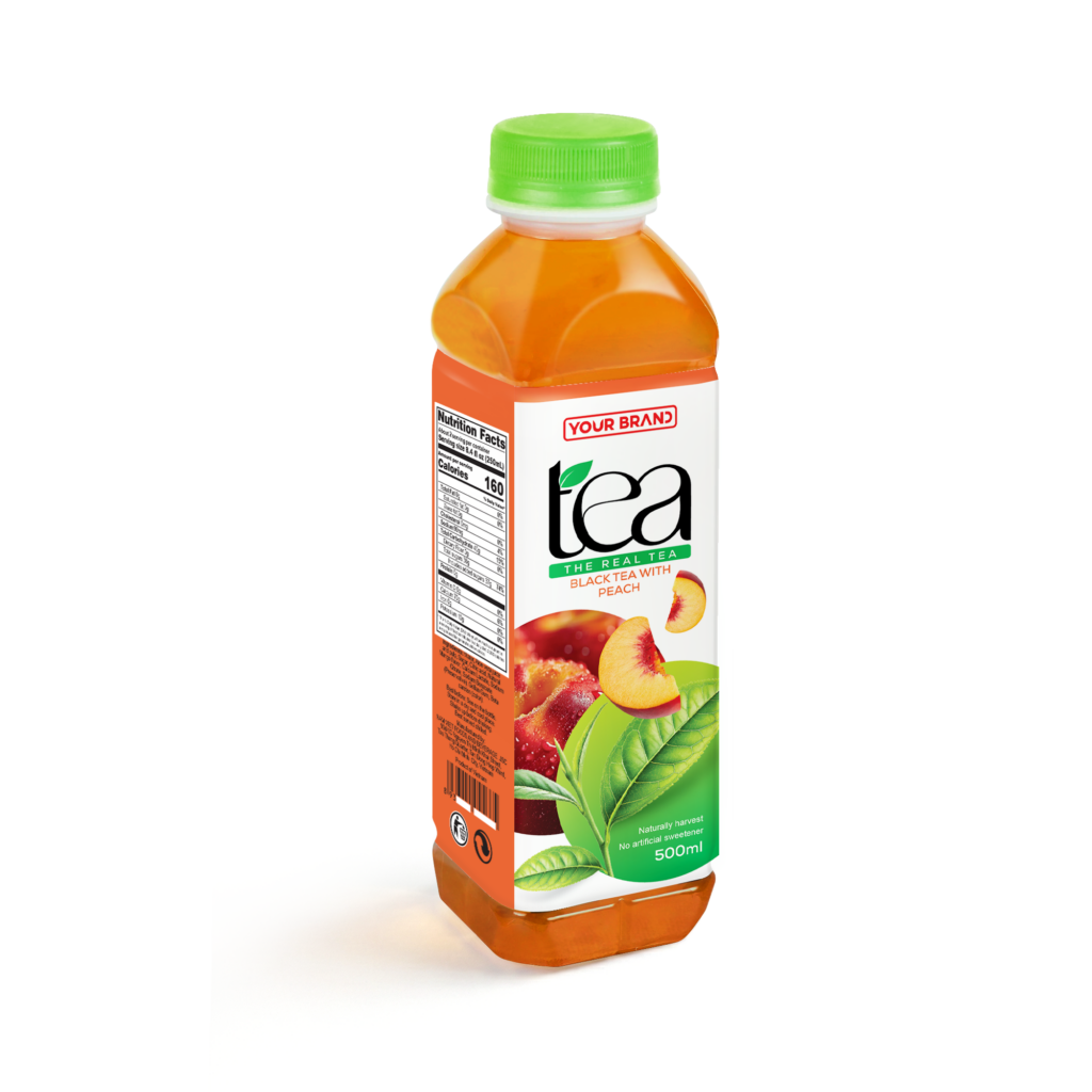 500mL Your Brand Black Tea with Peach Flavor