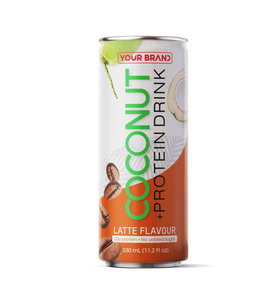 330ml "Your Brand" Coconut Protein Drink Latte Flavor