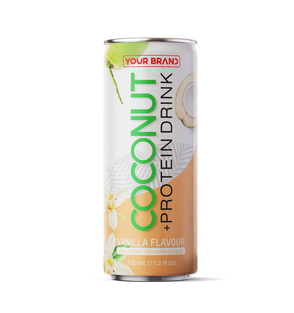 330ml "Your Label" Coconut Protein Drink Vanilla Flavor