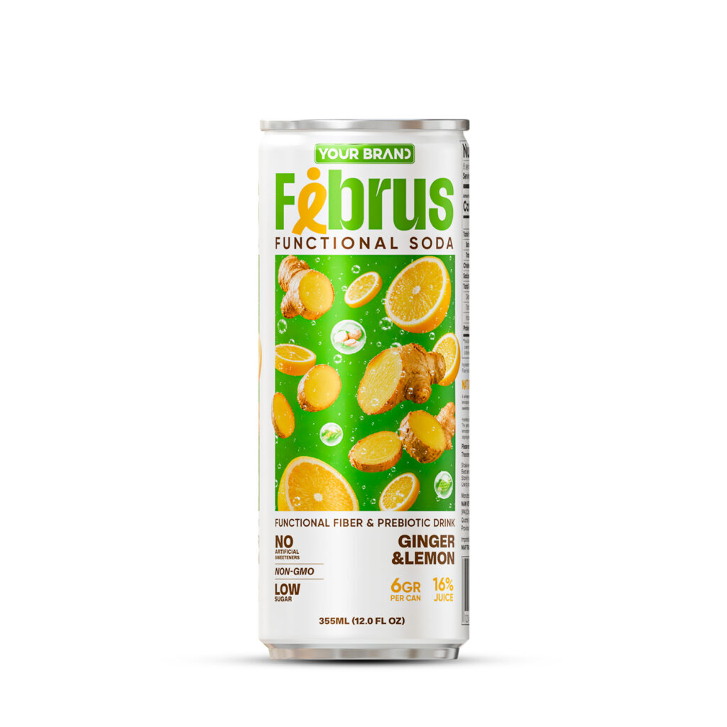 355ml "Your Formula" Functional Soda with 16% Ginger & Lemon Juice