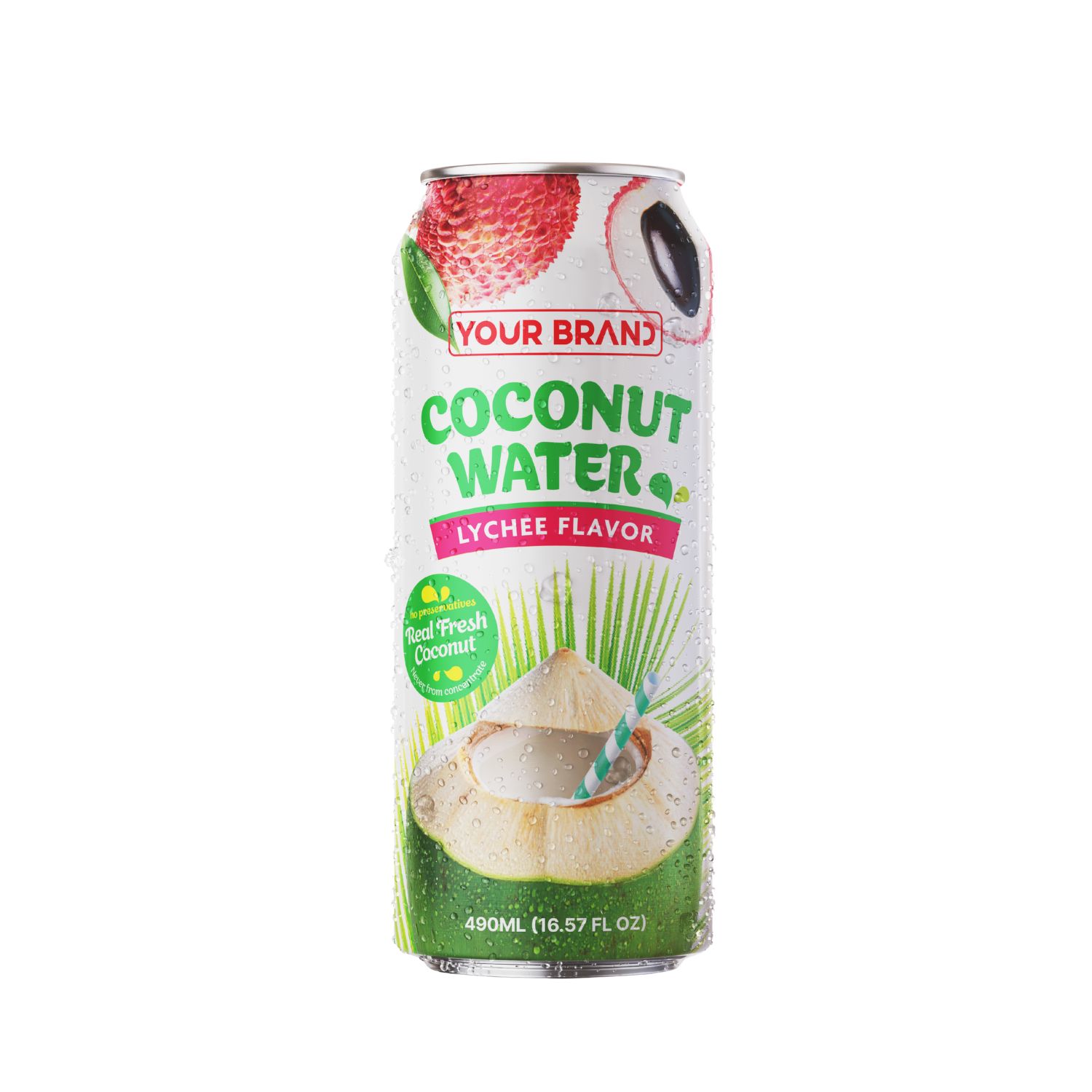 490ml "Your Formula" Coconut Water with Lychee Flavor 490ml "Your Formula" Coconut Water with Lychee Flavor