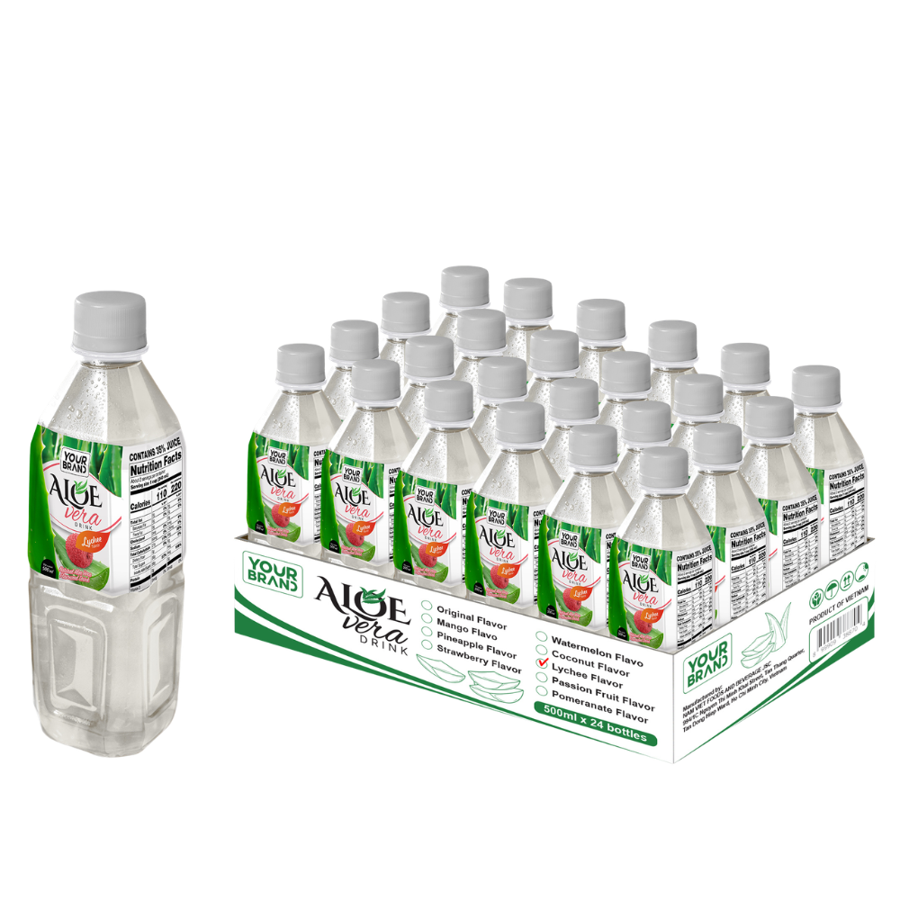 500ml "Your Label" Aloe Vera Drink with Lychee Flavor