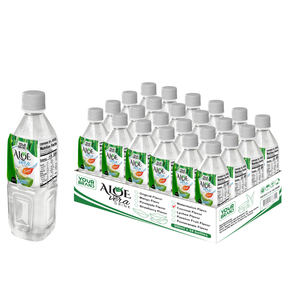 500ml "Your Label" Aloe Vera Drink with Coconut Flavor