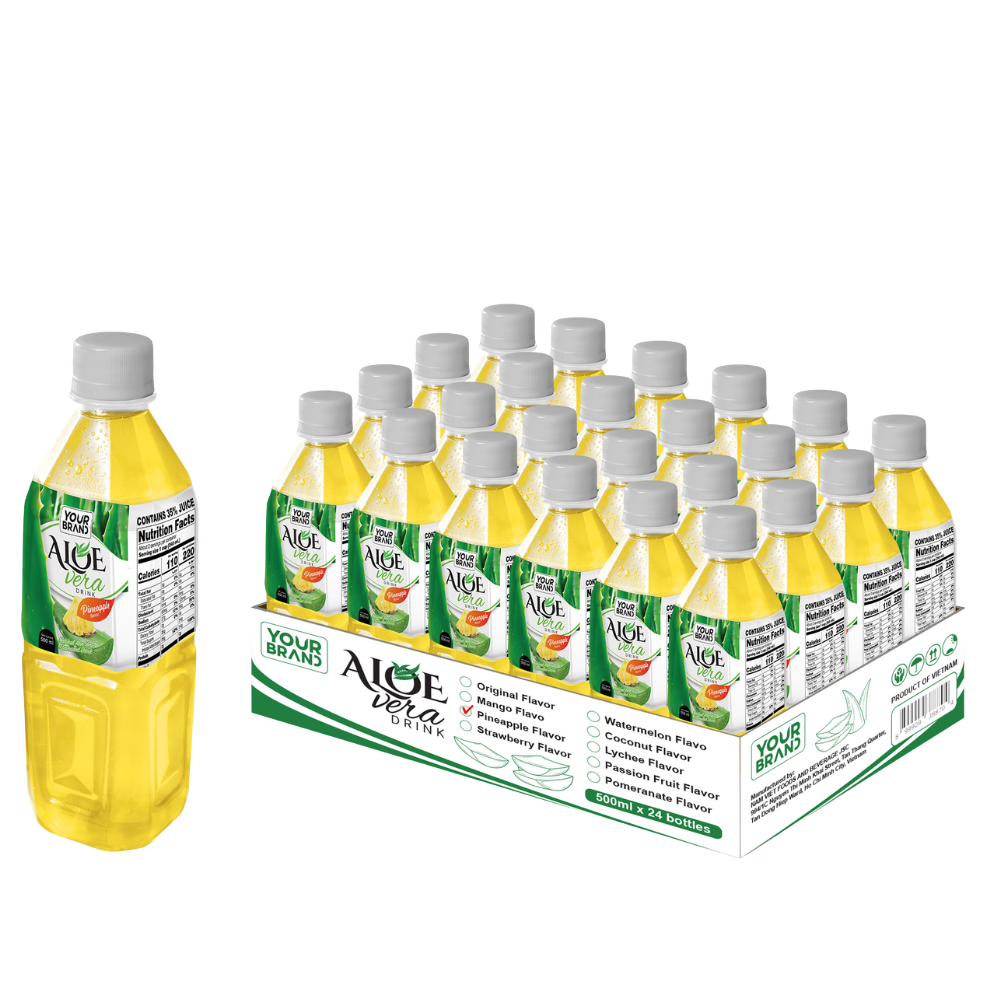 500ml "Your Label" Aloe Vera Drink with Pineapple Flavor