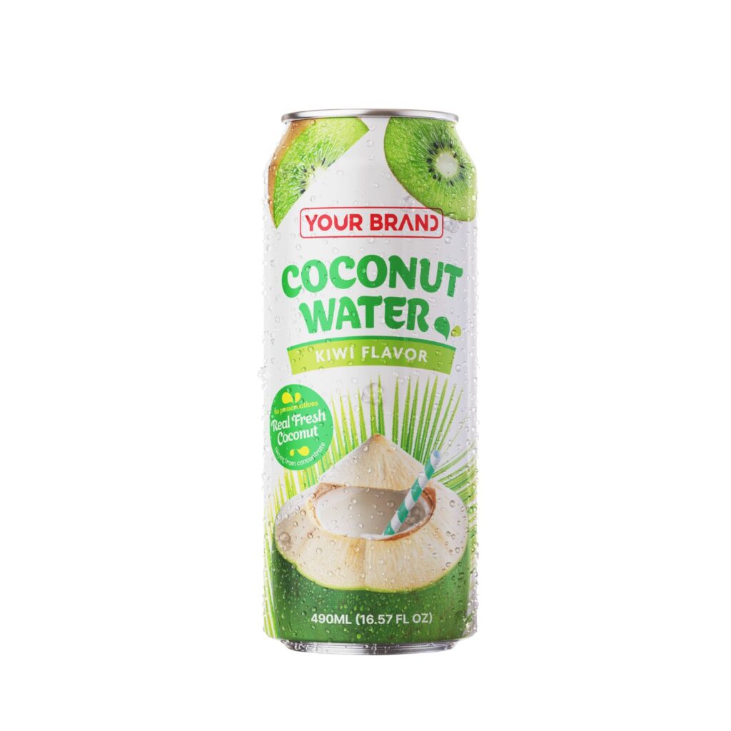 490ml "Your Logo" Coconut Water with Kiwi Flavor