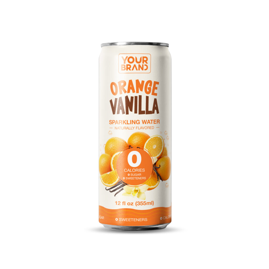355ml "Your Label" Orange Vanilla Sparkling Water
