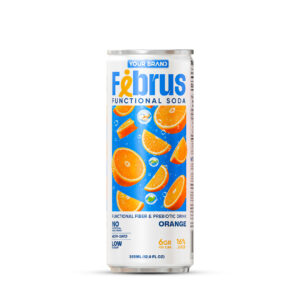 355ml "Your Label" Functional Soda with 16% Orange Juice