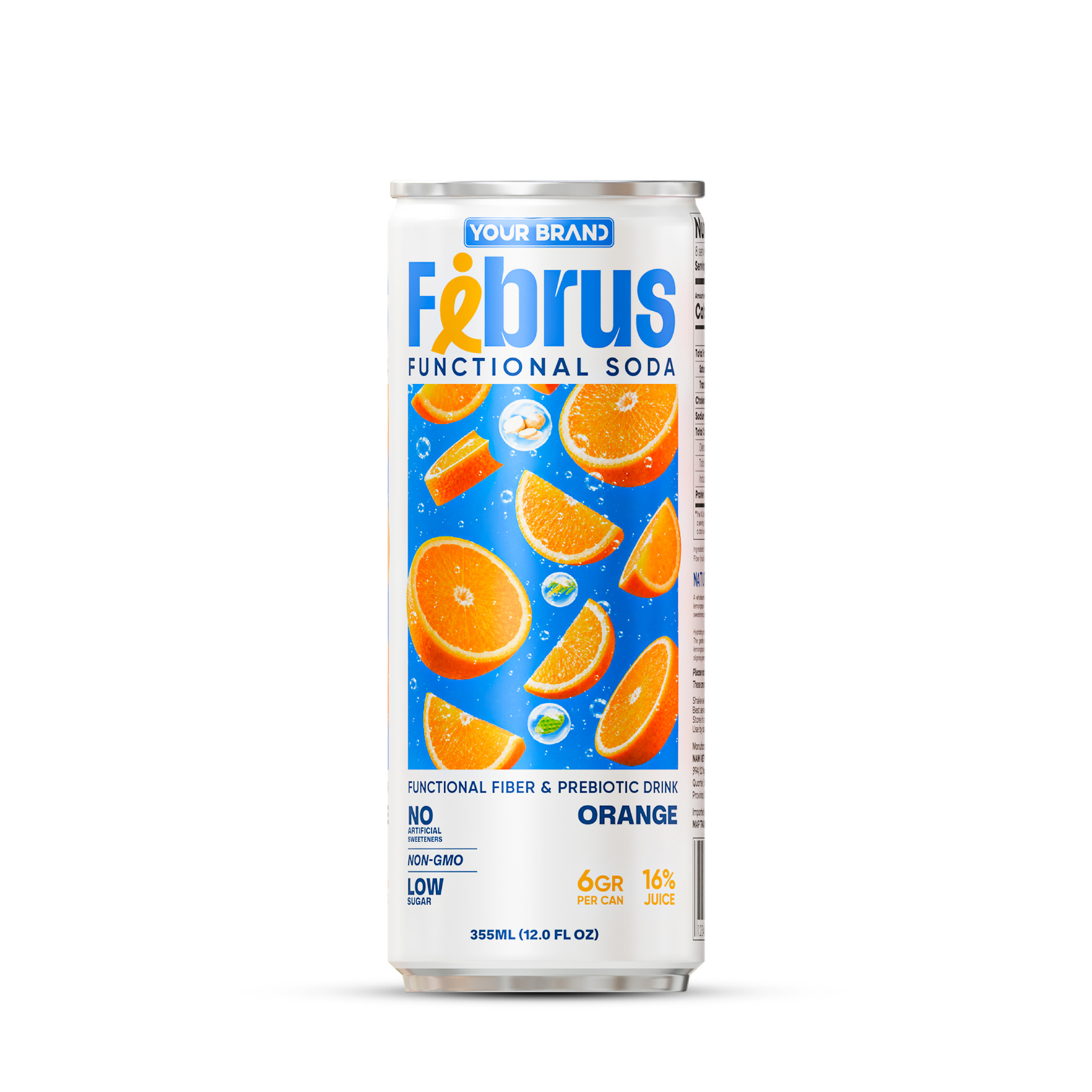 355ml "Your Label" Functional Soda with 16% Orange Juice 355ml "Your Label" Functional Soda with 16% Orange Juice