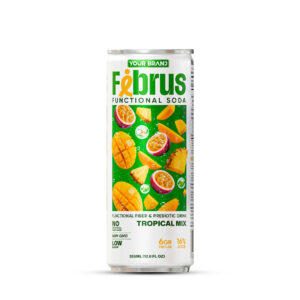 355ml "Your Brand" Functional Soda with 16% Tropical Fruit Juice