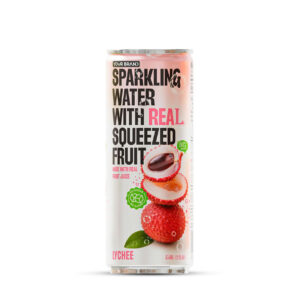 355ml "Your Logo" Lychee Sparkling Water with Real Squeezed Fruit