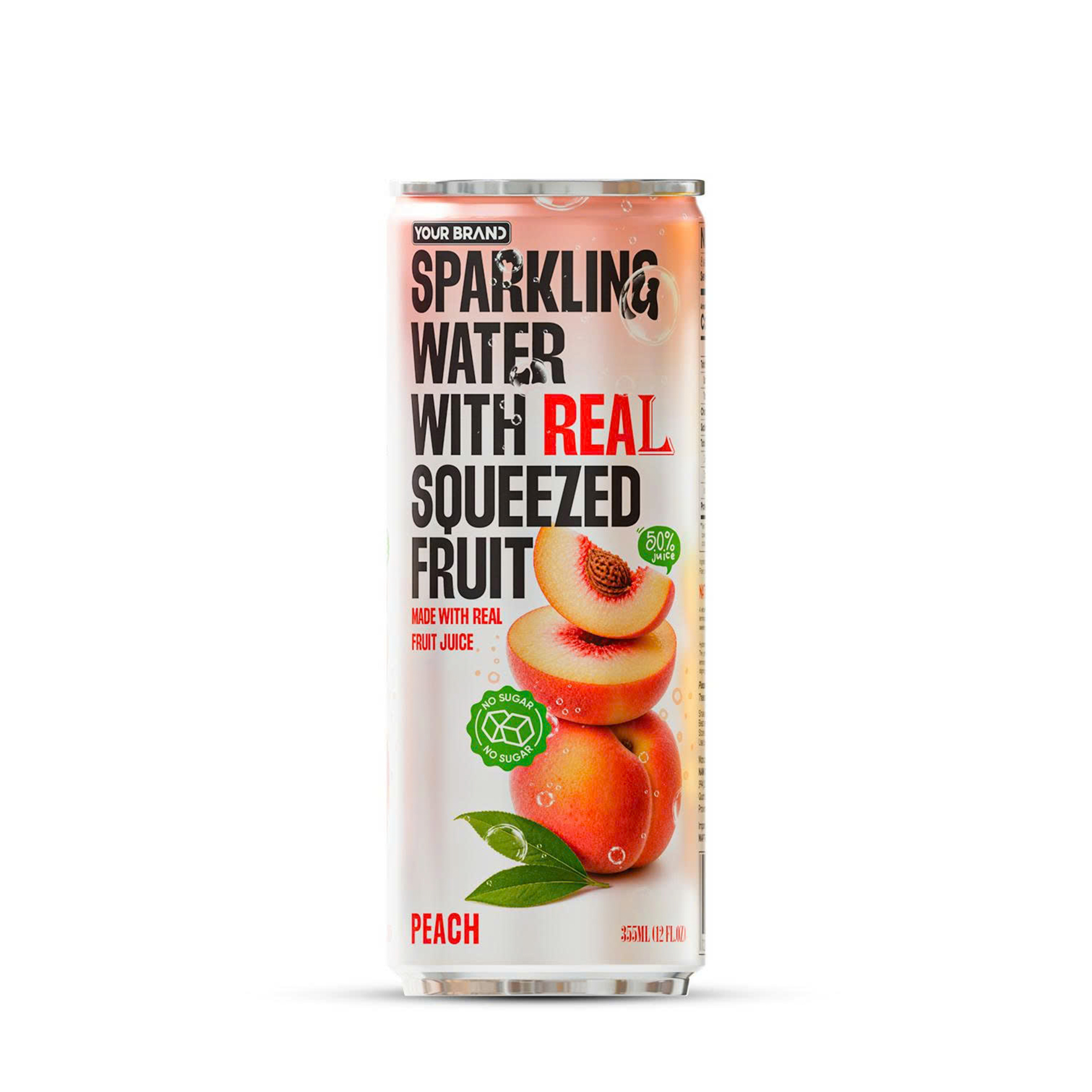 355ml "Your Brand" Peach Sparkling Water with Real Squeezed Fruit 355ml "Your Brand" Peach Sparkling Water with Real Squeezed Fruit